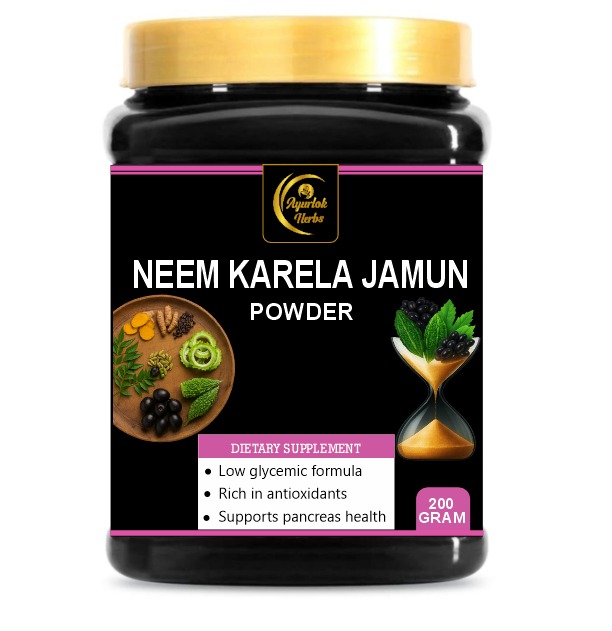 Karela Jamun Powder - 100% Natural Supplement for Managing Blood Sugar
